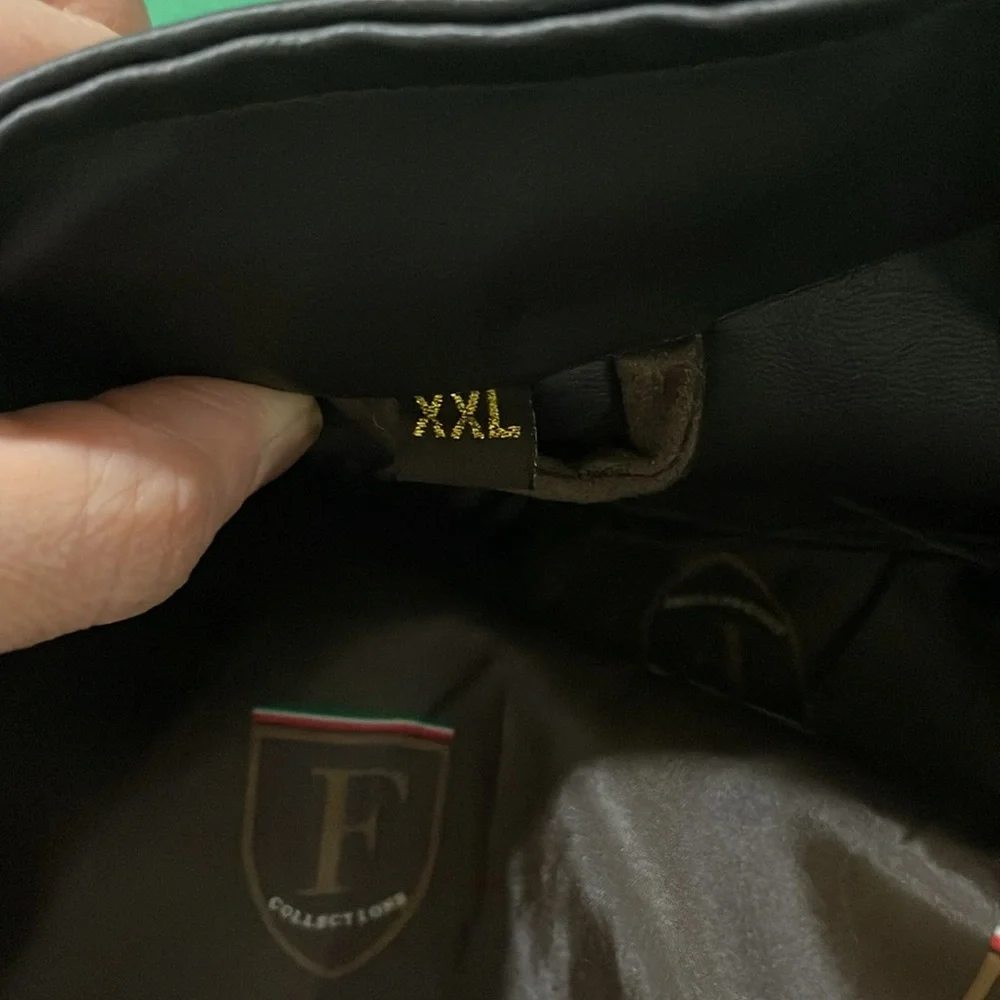 NWOT F COLLECTIONS Men’s Faux Suede Leather Bomber Jacket SZ XXL Made In Italy - Picture 14 of 15